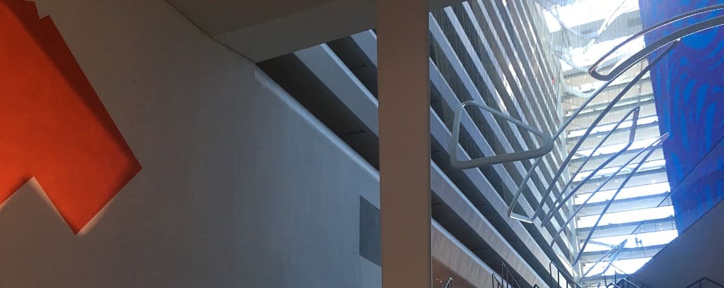 Photo of hotel lobby stairwell