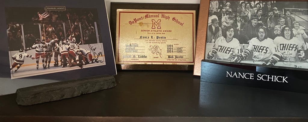 Photo of Nance L. Schick's favorite athletic memorabilia
