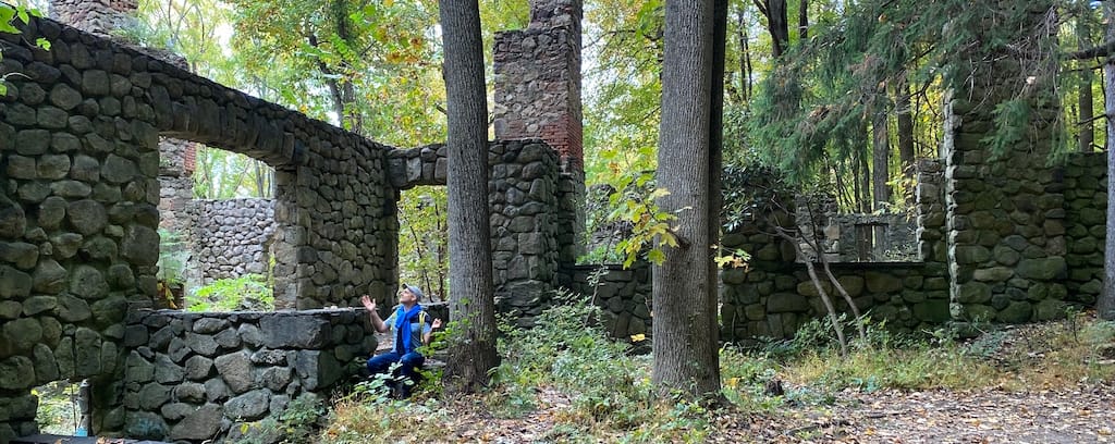 Photo of design job candidate assessing what would be needed to rebuild.