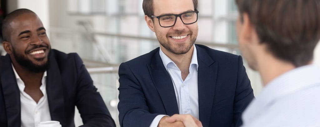 Business men shaking hands