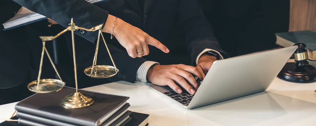 Photo of lawyer in controlled work environment