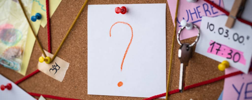 Photo of investigation evidence on corkboard
