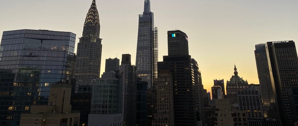 Photo of the post-9/11 NYC Skyline at Dusk