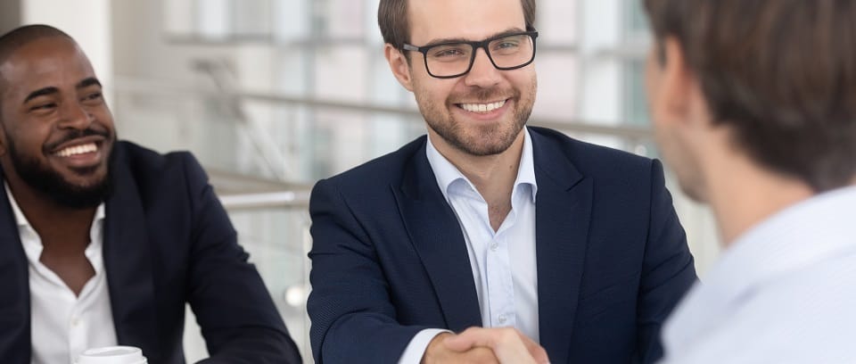 Business men shaking hands