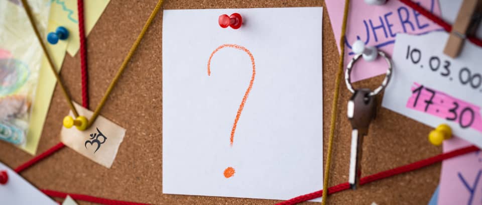 Photo of investigation evidence on corkboard