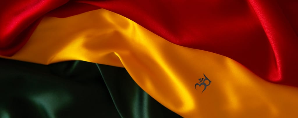Photo of Pan-African flag (red, gold, green)