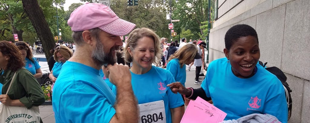 Photo of Nance Schick and Team JALBCA before the 2019 NYC Race for the Cure