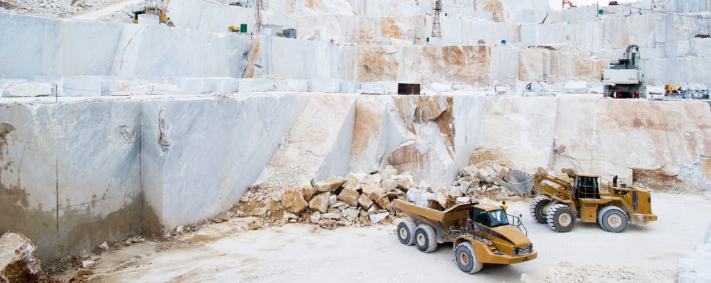 Photo of rock quarry after blasting