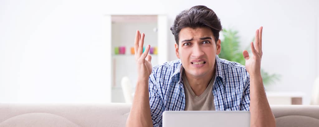 Photo of frustrated person throwing hands up with confused facial expression