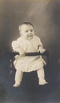 Sepia tone photo of Nance Schick's mother as a baby